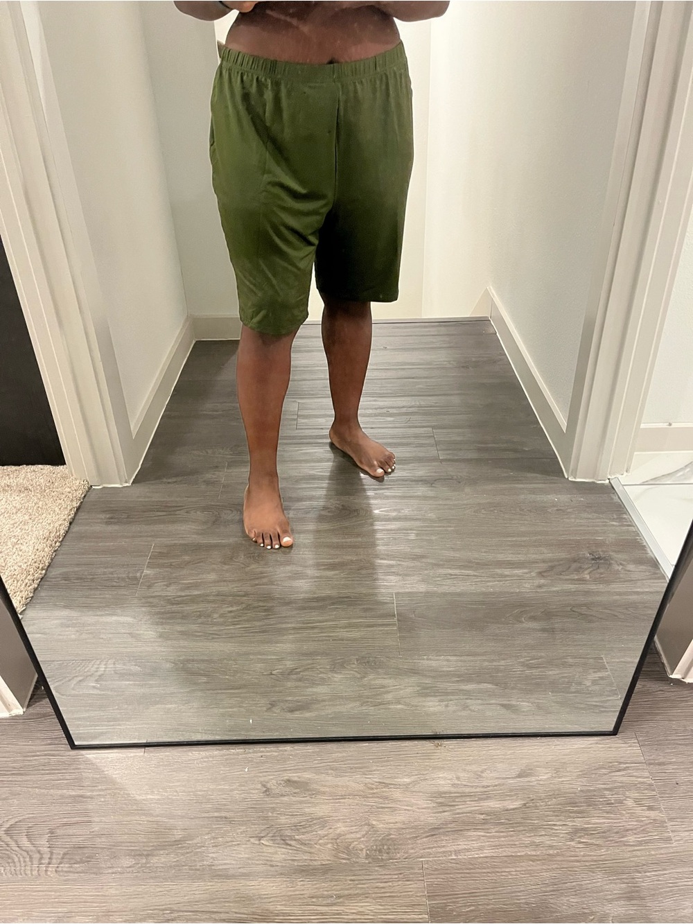 SHEIN Olive Green Athletic Women's Biker Shorts